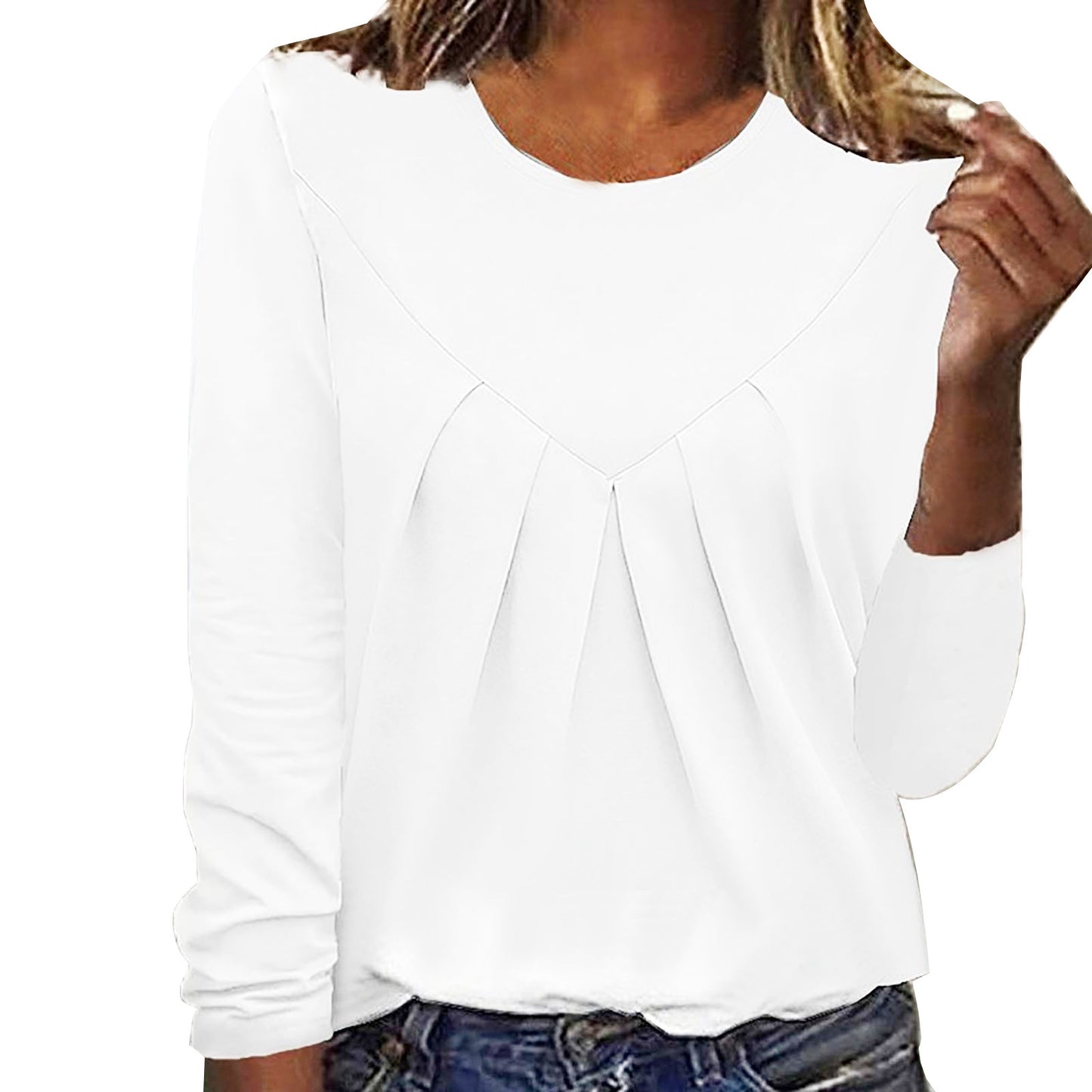 DiSandro Clothing: Women's Elegant Textured Long Sleeve Blouse