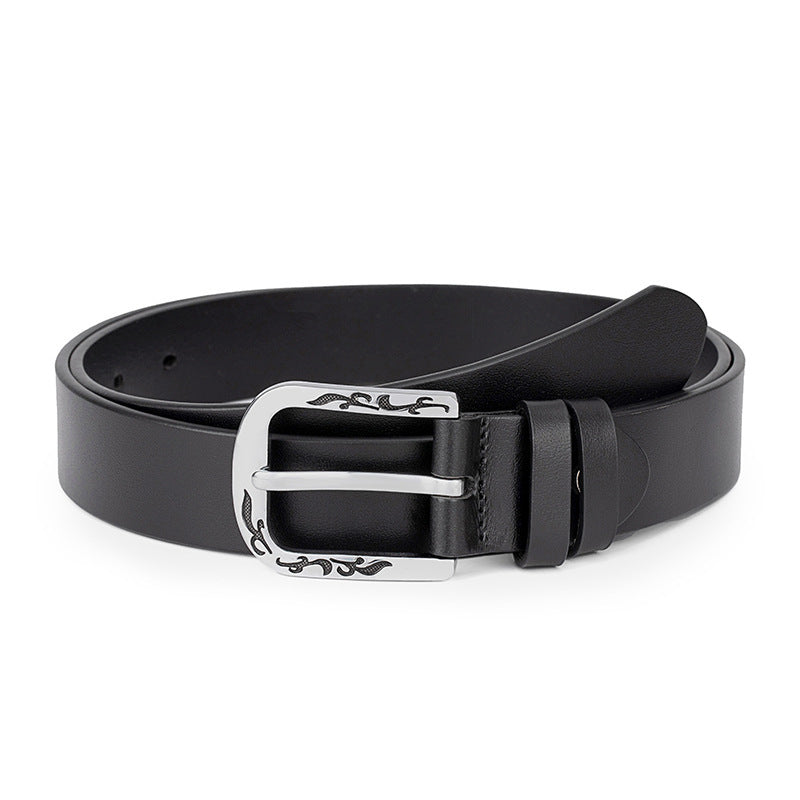 DiSandro Clothing: Women's Genuine Leather Belt with D-Shaped Alloy Buckle