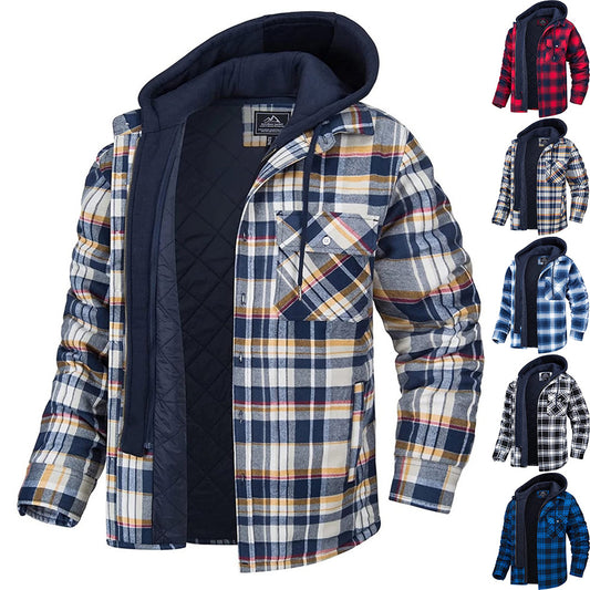 DiSandro Clothing: Men's Plaid Hooded Winter Coat