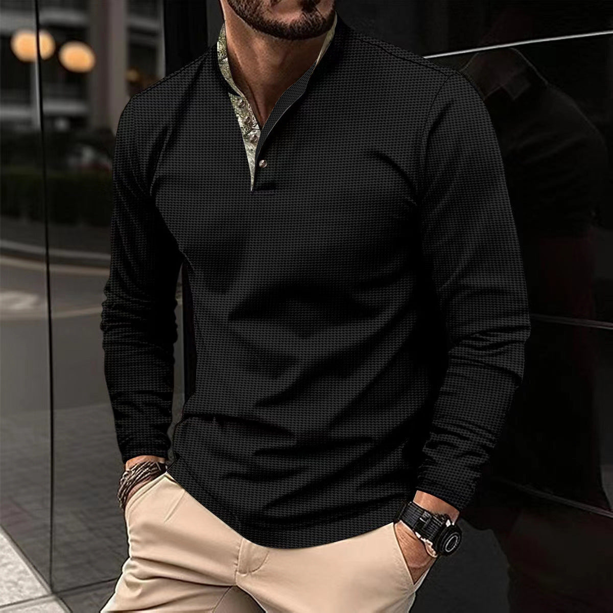 DiSandro Clothing: Men’s Double-Layer Lapel Polo Shirt
