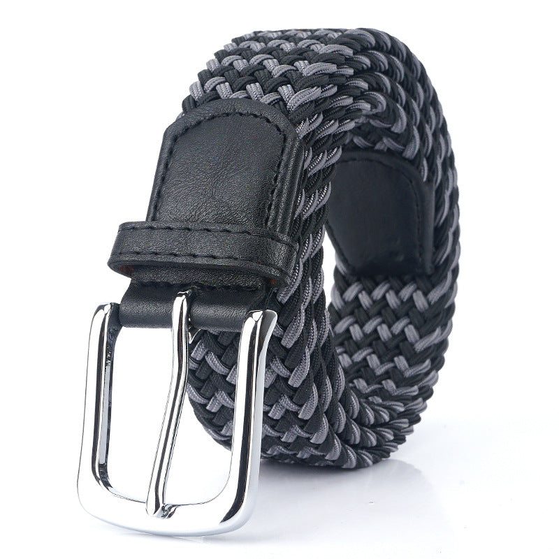 Unisex Braided Woven Nylon Stretch Belt — Universal Fit