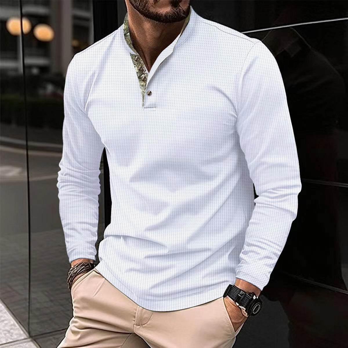 DiSandro Clothing: Men’s Double-Layer Lapel Polo Shirt