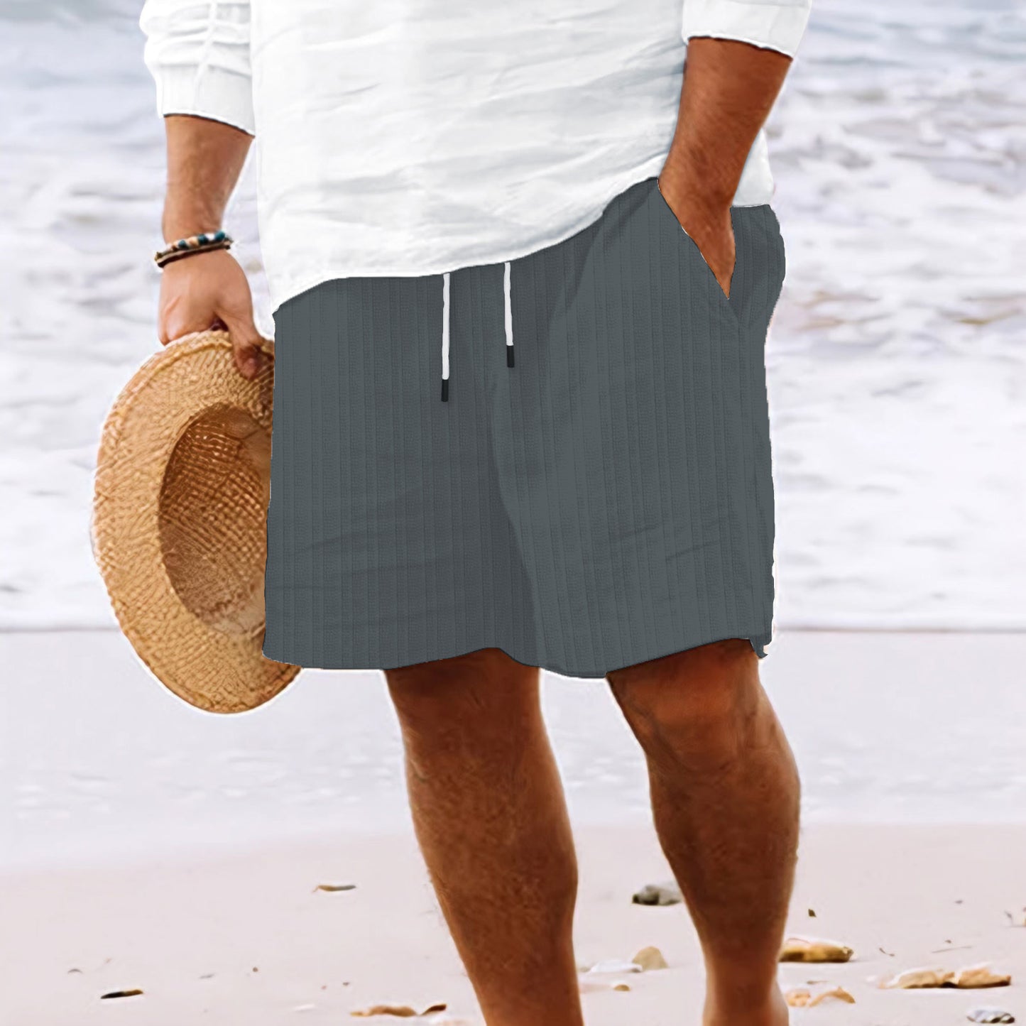 DiSandro Clothing: Men's Stripe Drawstring Shorts