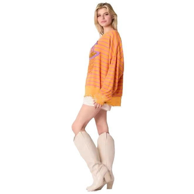 DiSandro Clothing: Women’s Halloween Embroidered Witch Loose Fit Sweatshirt